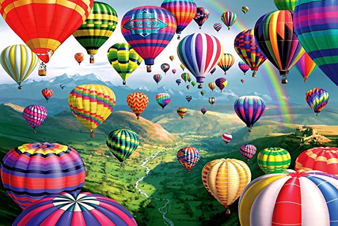 Photo 1 of Puzzles for Adults 1000 Piece, Wooden Beautiful Hot Air Balloon Jigsaw Puzzles 1000 Pieces for Adults Family Friends
