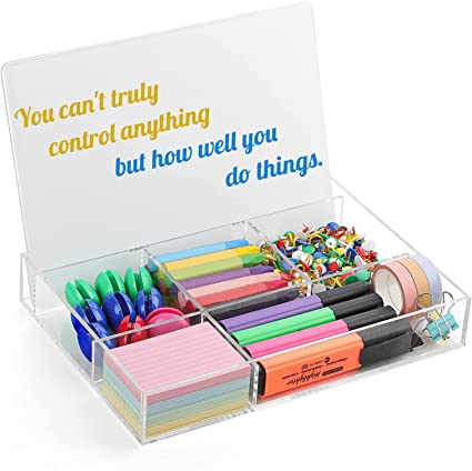 Photo 1 of MaxGear Desktop Whiteboard, 9.45 ‘’x 6.7‘’ Small Dry Erase Board, Glass Whiteboard Comes with Stationary Acrylic Desk Drawer Organizer for for Marker Pens, Erases, Sticky Notes, 1 Pack
