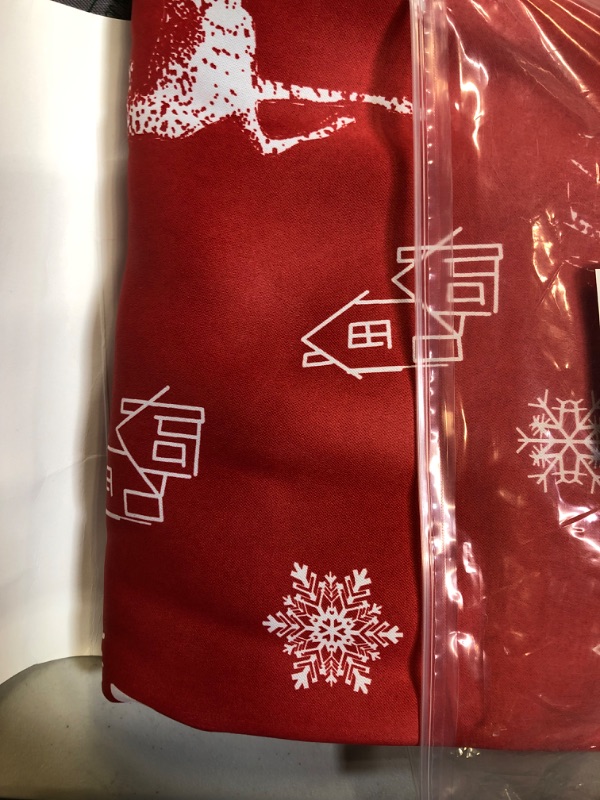 Photo 2 of (2 Panels) Voday 52X95 Inch Red Christmas Window Curtains - Heavy Duty Christmas Curtain Panels - Xmas Silver Matt Grommets Holiday Room Darkening Blackout Curtains for Living Room, Bedroom, Kid Room
