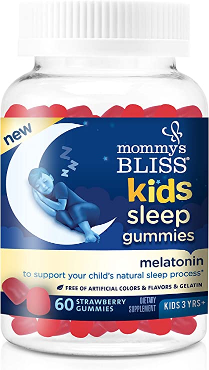 Photo 1 of Mommy's Bliss Kids Sleep Melatonin Gummies: Free of Artificial Colors, Flavors, or Gelatin, Strawberry Flavor, Age 3+, 60 Gummies EZP 05/2023