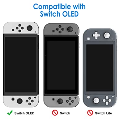 Photo 3 of JETech Protective Case for Nintendo Switch (OLED Model) 7-Inch 2021 Release, Grip Cover with Shock-Absorption and Anti-Scratch Design, HD Clear