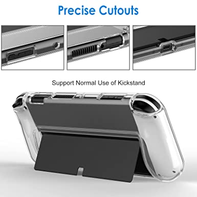 Photo 2 of JETech Protective Case for Nintendo Switch (OLED Model) 7-Inch 2021 Release, Grip Cover with Shock-Absorption and Anti-Scratch Design, HD Clear