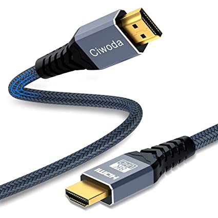 Photo 1 of 8K HDMI 2.1 Cable 6ft 2Pack, Ciwoda 48Gbps HDMI Cables Nylon Braided Supports 4K@120Hz, 8K@60Hz, HDCP 2.2 & 2.3, HDR 10, eARC Compatible with Apple TV, Xbox Series X/S, RTX 3080/3090, PS4/PS5 and More