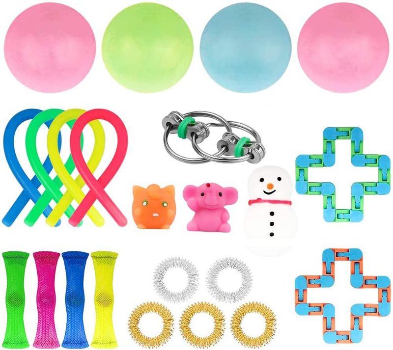 Photo 1 of Pop Bundle Sensory Fidget Toys Set, 24 Pcs Stress Relief Fidget Hand Toys for Kids and Adults, Sensory Fidget and Squeeze Widget for Relaxing Therapy-Perfect for ADHD Anxiety Autism