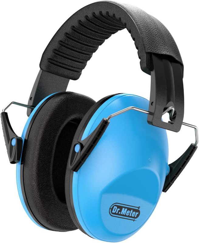 Photo 1 of Dr.meter EM100 Kids Protective Earmuffs with Noise Blocking Children Ear muffs for Sleeping, Studying, Shooting, Babies 27NRR Adjustable Head Band, Blue