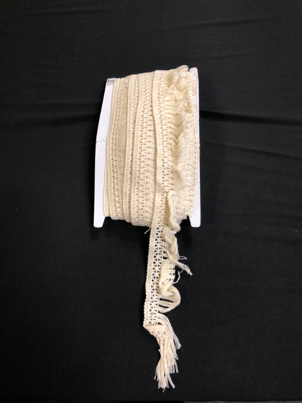 Photo 2 of 10 Yards X 6cm Wide Cotton Tassel Fringe Trim Lace Fibre Tassel Fringe Trim for Clothes Accessories DIY Sewing Craft Lamp Shade Decoration Wedding Dress
