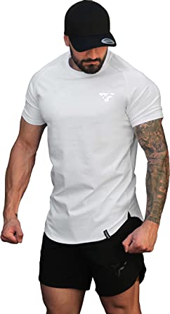 Photo 1 of COMBAT FITNESS Men's T-shirt for gym and muscle training athletic sports training slim fit Bodybuilding, Combat white, XL
