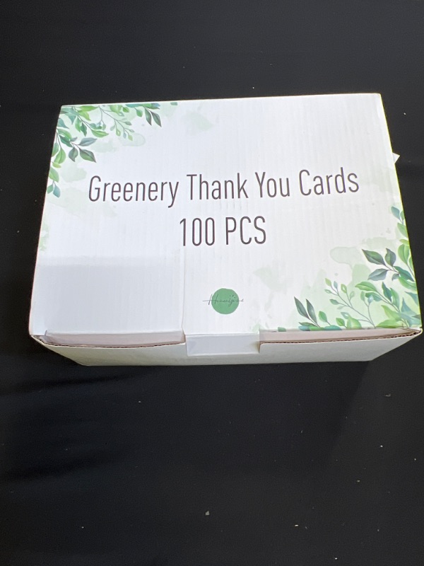 Photo 2 of 100 Pack Greenery Thank You Cards, 4x6