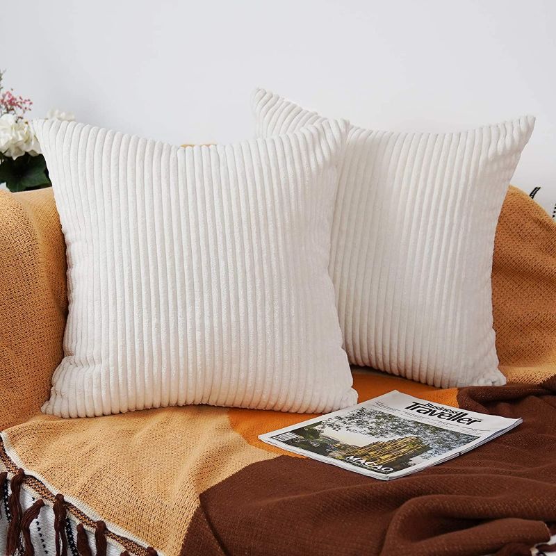 Photo 1 of 18x18 Pillow Cover Set of 2, Corduroy Throw Pillow Covers
