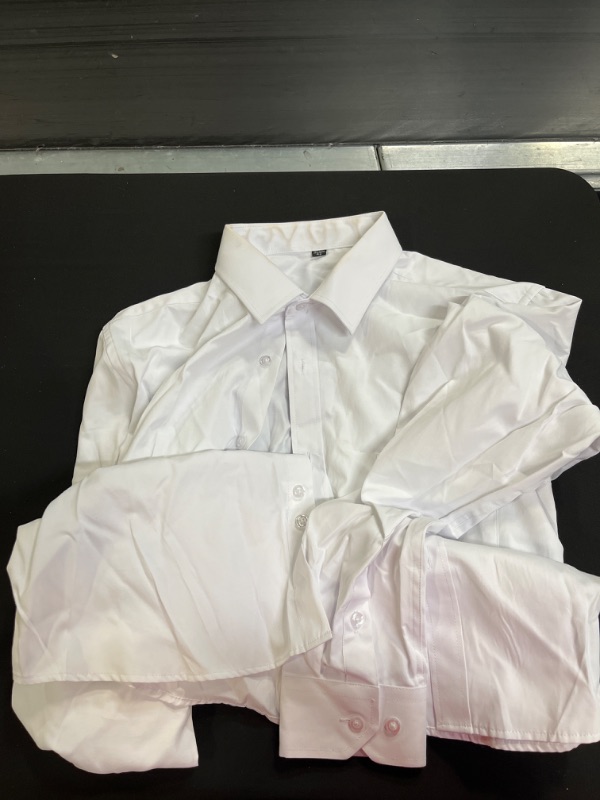 Photo 2 of  Men's Long Sleeve Dress Shirt Solid Slim Fit Casual Business Formal Button Up Shirts with Pocket-----USED----SIZE UNKNOWN