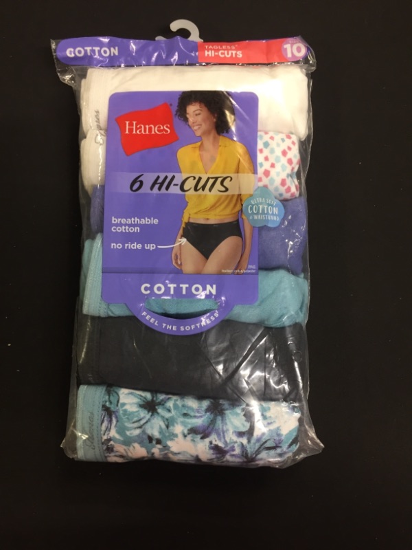Photo 2 of Hanes Women's Cotton Hi Cut Panty Multipack---SIZE 10---SEALED