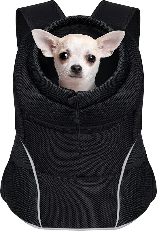 Photo 1 of  Dog Carrier Backpack Pet Dog Carrier Front Pack Breathable Head Out Reflective Safe Doggie Carrier Backpack for Small Medium Dogs Cats Rabbits(L(10-14lbs)
