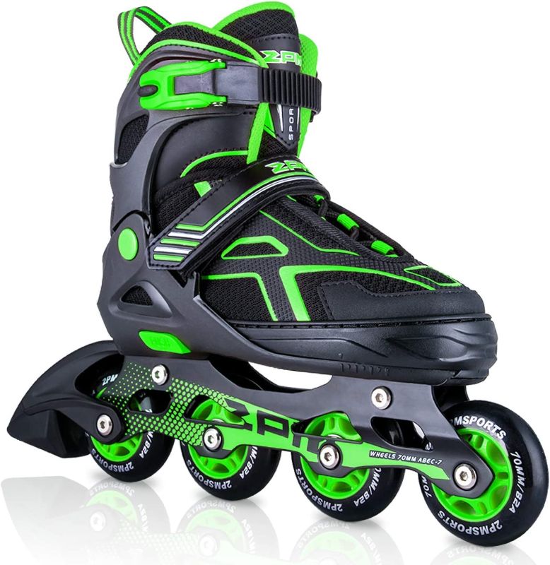 Photo 1 of  Boys Adjustable Inline Skates, Fun Roller Blades for Kids-----SIZE YOUTH LARGE--USED