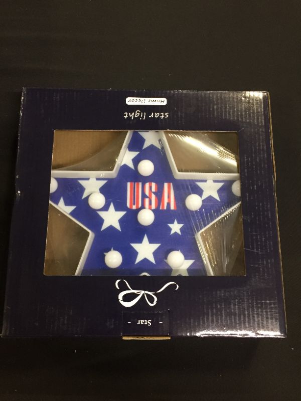 Photo 2 of 4th of July Decoration Light Up Star, Patriotic American USA LED Star Marquee Light---FACTORY SEALED