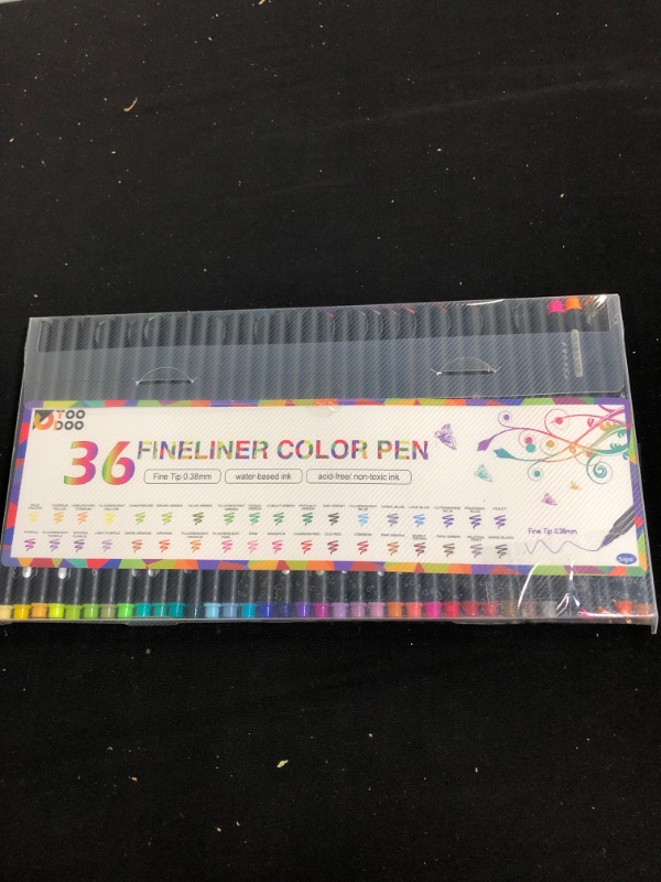 Photo 2 of 36 Pieces Fineliner Color Pen Set, TOODOO 0.38 mm Colored Sketch Drawing Pen, Porous Fine Point Markers for Journal and Note Taking without Bleeding Paper
