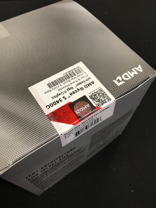 Photo 3 of AMD Ryzen 5 2nd Gen with Radeon Graphics - Ryzen 5 3400G Picasso (Zen+) Quad-Core 3.7 GHz Socket AM4 65W Desktop Processor AMD Radeon RX Vega 11-----FACTORY SEALED