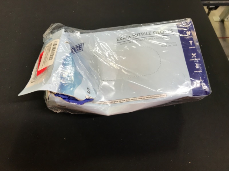 Photo 2 of 1st Choice Blue Nitrile Disposable Exam Gloves, 3 Mil, Latex & Powder-Free, Food-Safe, Lightly Textured, Small, 2 Boxes of 100-----SIZE SMALL