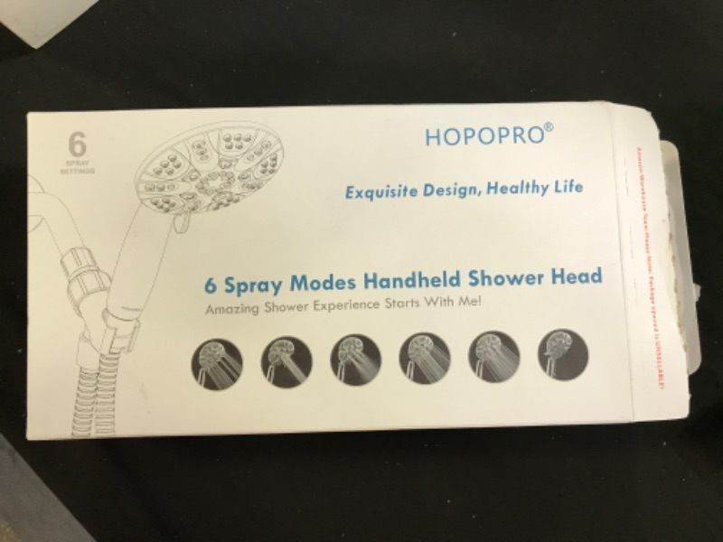 Photo 2 of 6 Functions Handheld Shower Head Set, High Pressure Shower Head High Flow-----OPEN BOX