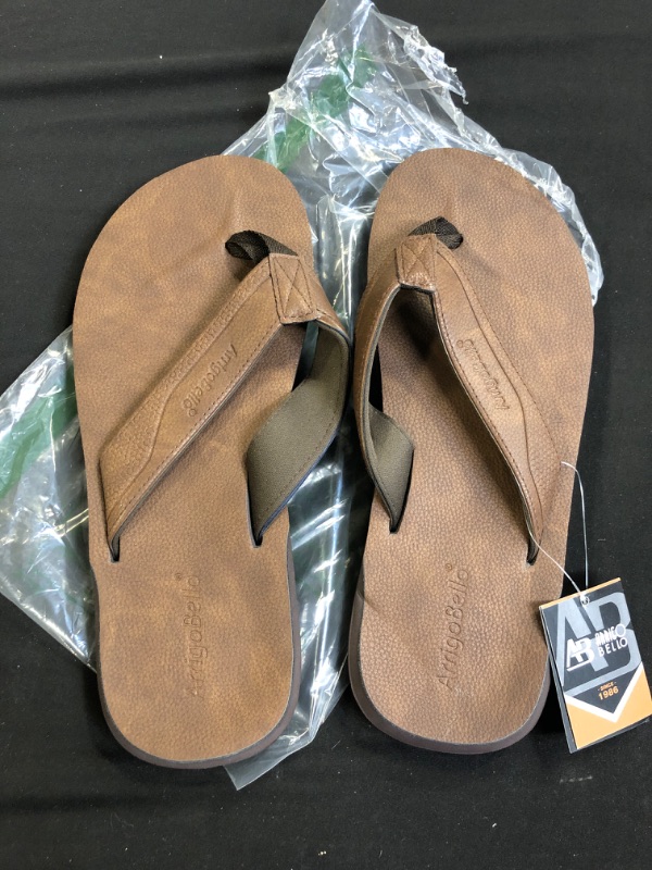 Photo 2 of AX BOXING Flip Flops Mens Thong Sandals Leather Casual Comfort Flat Slides Slippers
