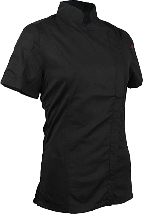 Photo 1 of ChefsCloset Unisex Women's Bailey Chef Coat, Short Sleeve Zipper Chef Jacket, Ladies. SIZE M 
