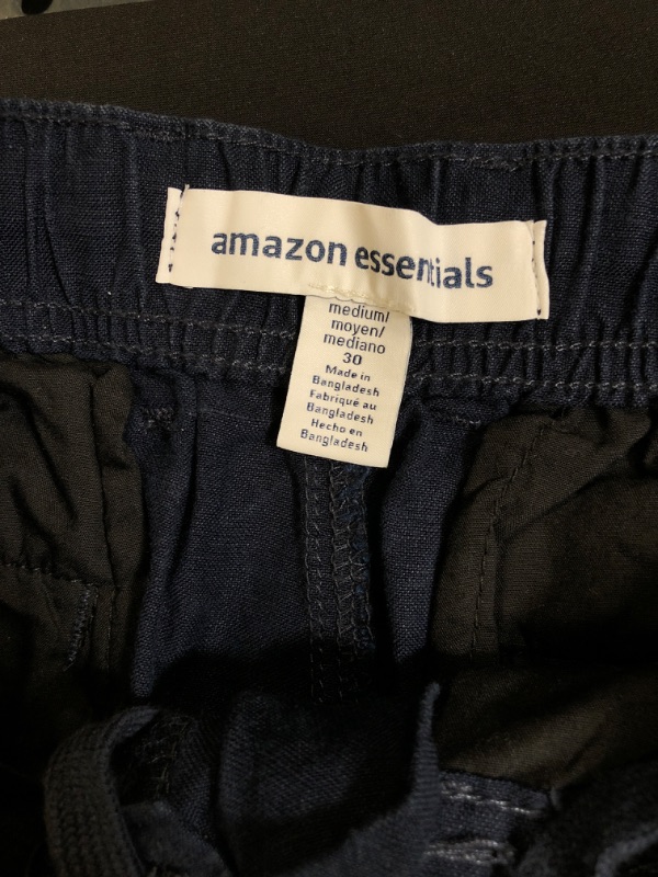 Photo 3 of Amazon Essentials Men's Slim-fit Flat-Front Linen Pant. SIZE 30