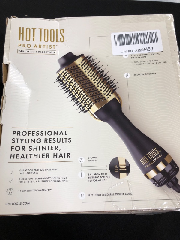 Photo 2 of HOT TOOLS Pro Artist 24K Gold One Step Volumizer Hair Dryer and Hot Air Brush