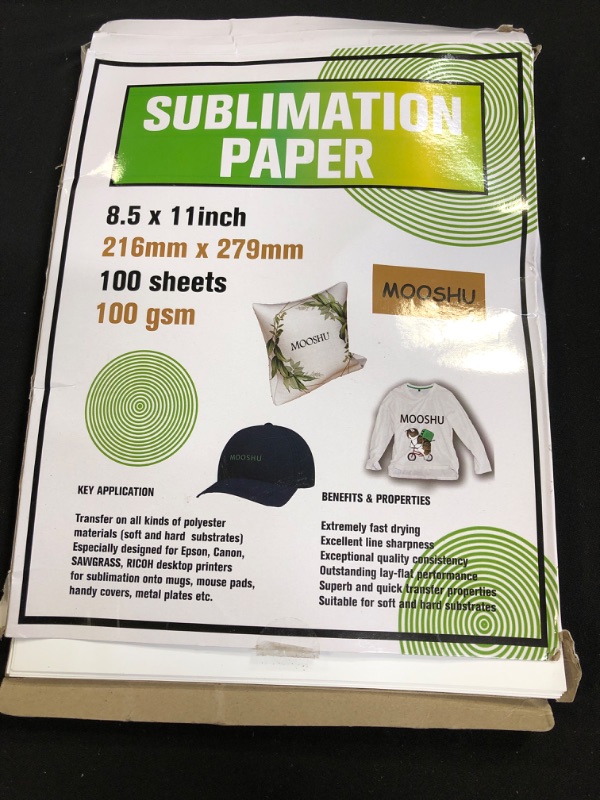 Photo 2 of Sublimation Paper 8.5 x 11 Inch 100 Sheets for Any Inkjet Sublimation Printer with Sublimation Ink for Sublimation Blanks, Mug, Tumblers, T-shirt Light Fabric and DIY Gifts (8.5 x 11 inch)