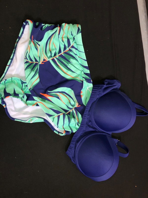 Photo 2 of Angerella Women Vintage Polka Dot High Waisted Bathing Suits Bikini Set SIZE LARGE 