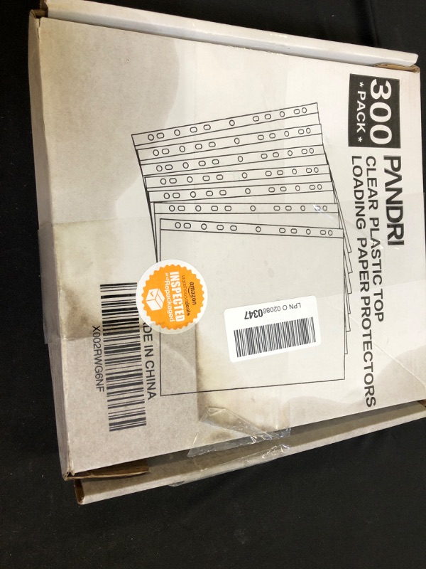 Photo 2 of Sheet Protectors, PANDRI 300 Pack Clear Heavy Duty Plastic Page Protectors Sheet Reinforced 11-Hole Fit for 3 Ring Binder Fits Standard 8.5 x 11 Paper, 9.25 x 11.25 Top Loaded, Acid Free