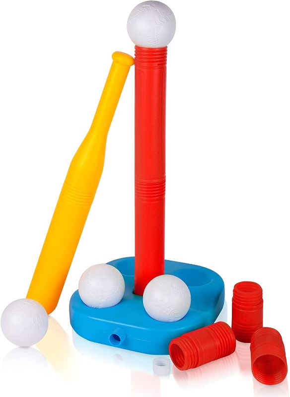 Photo 1 of Liberry Adjustable Height Baseball Toys, Red T-Ball Set for Kids and Toddlers, with Adjustable Weight Baseball Base, Great Sports Toys Gift for Boys Girls Aged 3+
