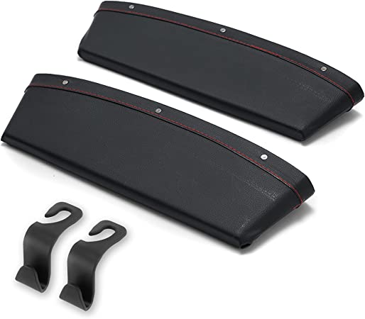 Photo 1 of 2 Car Seat Gap Filler & 2 Car Seat Hooks - Universal Fit Storage Pockets & Side Blocker for Space Between Seats
