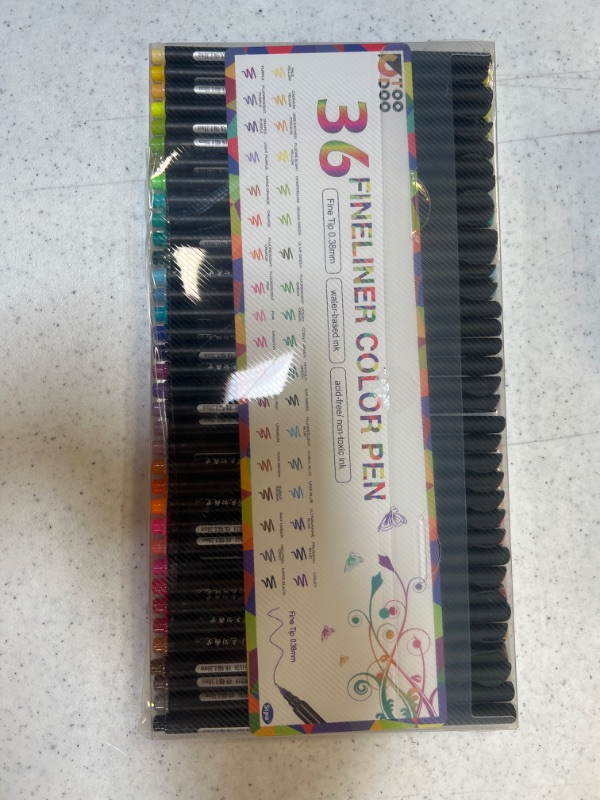 Photo 1 of 36 COUNT COLORED FINELINER PEN SET 0.38mm