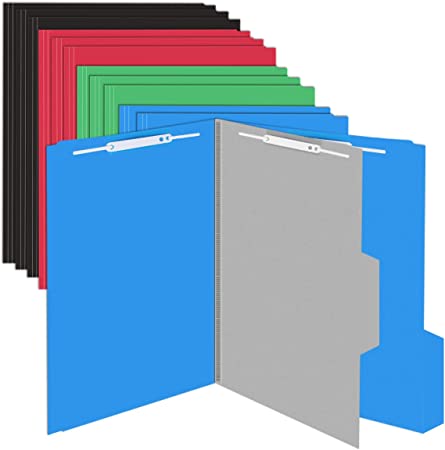 Photo 1 of Tashkummy Plastic Classification Folders with 4 Fasteners: Letter Size, Two 1/3-Cut Tabs, Divider, 1.06" Expansion Fasteners File Folder with 4 Colors (12 Packs).
