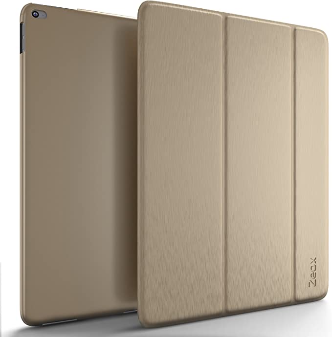 Photo 1 of iPad Pro 12.9 Case, Zeox iPad Pro 12.9 Ultra Slim Fit Folio Smart Case Cover Stand Folio Protective Cover Auto Wake/Sleep Feature for Apple iPad Pro 12.9 Retina Display 2015 Release - Gold
