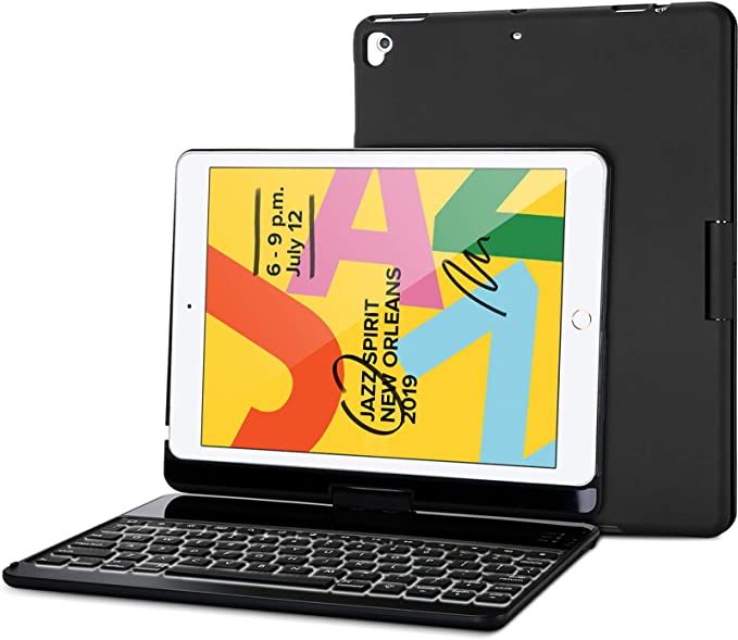 Photo 1 of ProCase iPad 10.2 (2021 9th Gen/ 2020 8th Gen/ 2019 7th Gen) Keyboard Case with 7 Colors Backlit, 360° Rotation Protective Smart Cover with Wireless Keyboard for 10.2 iPad 9th/8th/7th –Black
