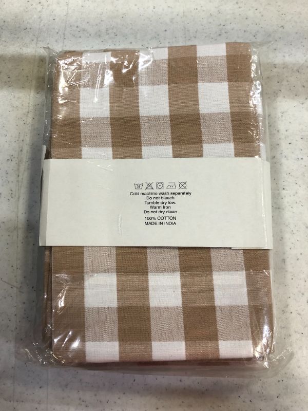 Photo 2 of 100% Cotton Kitchen Towels - Set of 6 - Premium Quality Dish Towels/Tea Towels - Mitered Corners - Ultra Soft & Highly Absorbent - Multipurpose - Machine Washable - Taupe & White - 20x30 Inches
