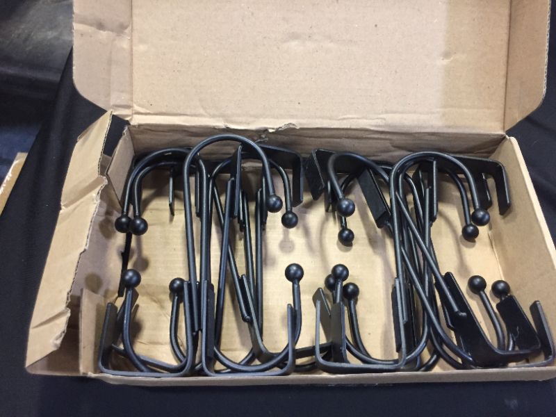 Photo 1 of 16 Pack Over The Door Hooks Metal Single Head Hook Organizer Rack Cubical Door Hangers with Shim for Hanging Clothing Bathroom Closet Towel Wreath, Black-----?9.53 x 5.59 x 1.77 inches

