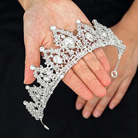 Photo 1 of Abien Rhinestone Crowns and Tiaras Silver Bride Wedding Tiaras Bridal Crowns Hair Accessories for Women and Girls
