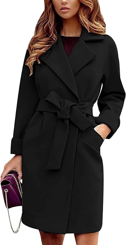 Photo 1 of Aurlust Long Pea Coat for Women,Ladies Dressy Fashion Womens Dress Jacket with Waist Belt for Winter, Fall---size XL