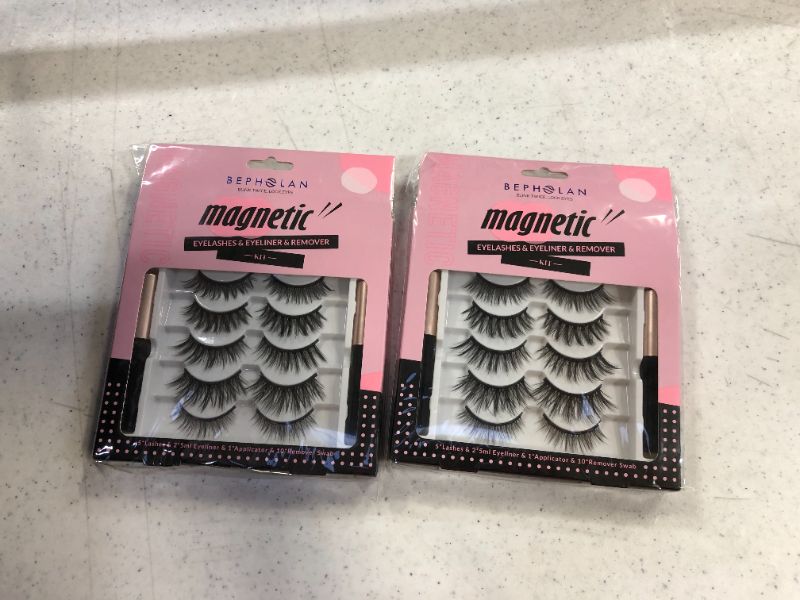 Photo 1 of bepholan magnetic lashes 5 pairs 2 pack 