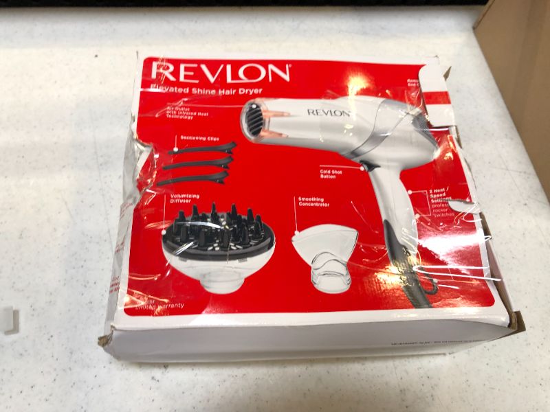 Photo 4 of revlon 1875w infrared hair dryer with hair clips