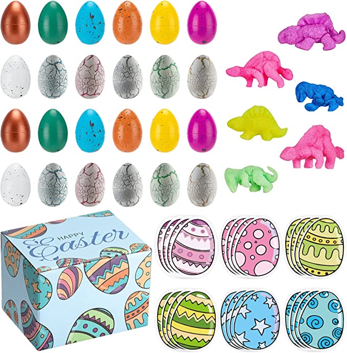 Photo 1 of  24 Pcs Dinosaur Eggs Dino Egg Toys Grow In Water Hatching Crack Magic Hatching Growing Dinosaur Eggs Jurassic Dinosaur Party Favors Novelty Toy For Kids Toddlers Boys Girls
