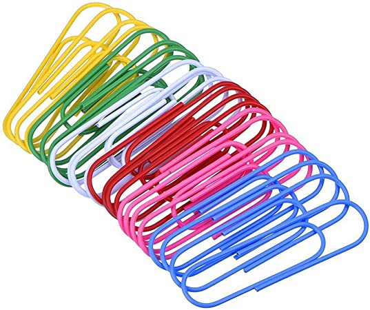 Photo 1 of 300 Pieces Paper Clips, Decorative Colored Office Clips for School Personal Document Organizing, Assorted 6 Colors(50mm Size).
