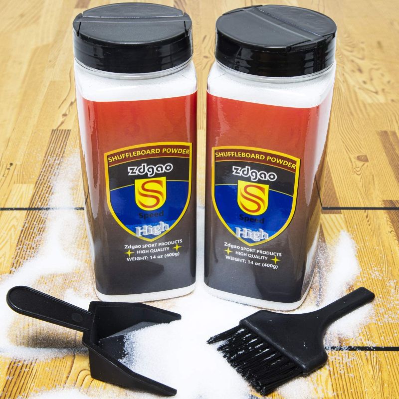 Photo 1 of  Shuffleboard Sand - Shuffleboard Wax with Mini Dustpan and Mini Brush, 2 Cans(2×14 oz)  -- Factory Sealed --
 