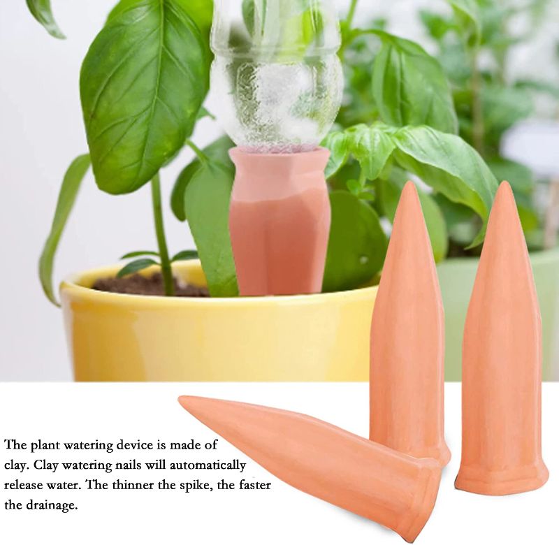 Photo 1 of 10 Pcs Clay Self Watering Planter Insert Self Watering Spikes Vacation Plant Watering Devices Used in Holidays
