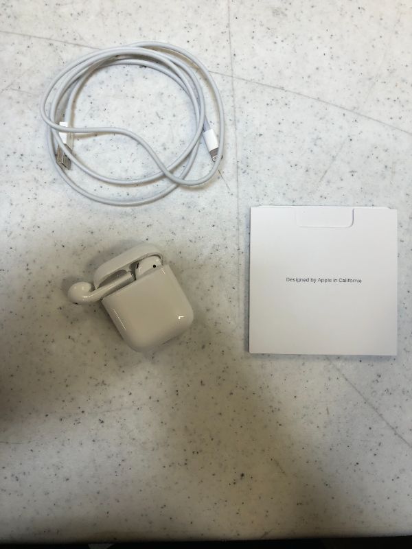 Photo 3 of Apple AirPods (2nd Generation) Wireless Earbuds with Lightning Charging Case Included. Over 24 Hours of Battery Life, Effortless Setup. Bluetooth Headphones for iPhone
