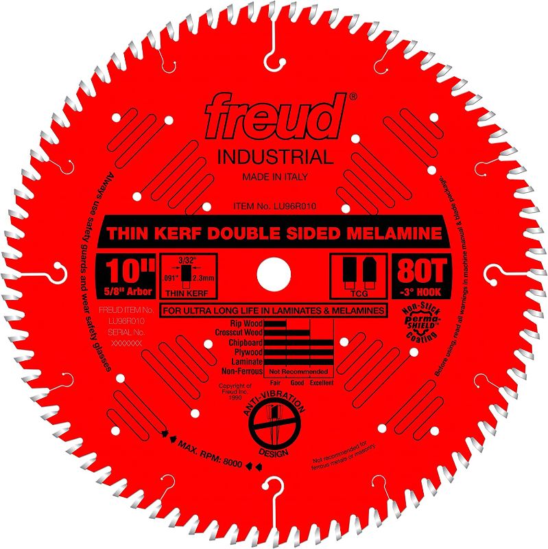 Photo 1 of 10-Inch 80 Tooth TCG Thin Kerf Laminate Cutting Saw Blade
