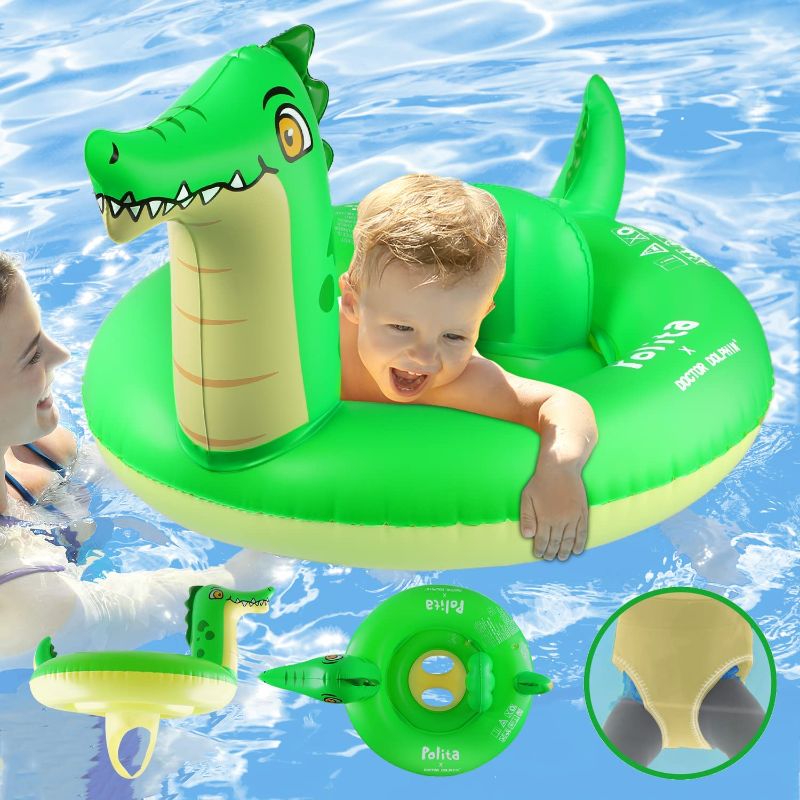 Photo 1 of Polita Baby Float for Pool, Toddler Floaties with Safety Seat, Animal Shaped Infant Swimming Floaty, Double Airbag for Strong Stability, 12-36 Months
