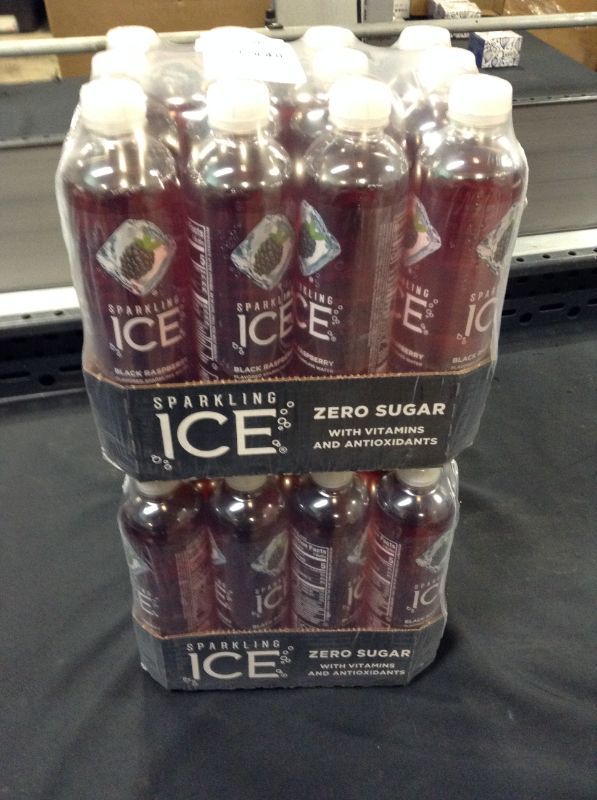 Photo 3 of 2 Pack 24pcs ct. Sparkling ICE, Black Raspberry Sparkling Water, Zero Sugar Flavored Water, with Vitamins and Antioxidants, Low Calorie Beverage, 17 fl oz Bottles  -----exp date 08-2022