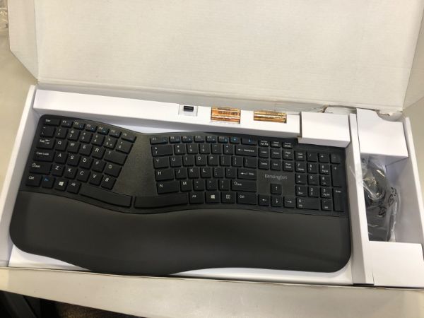 Photo 2 of Kensington Pro Fit Ergo Wireless Keyboard and Mouse (Black)---damage box 